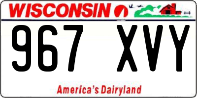 WI license plate 967XVY