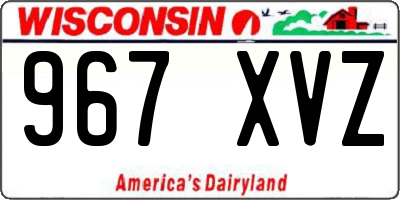 WI license plate 967XVZ