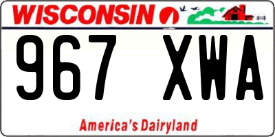 WI license plate 967XWA