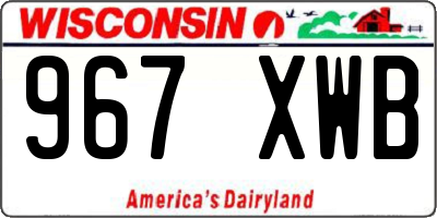 WI license plate 967XWB