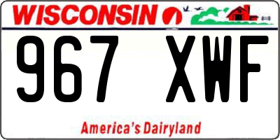 WI license plate 967XWF