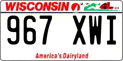 WI license plate 967XWI