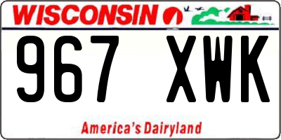 WI license plate 967XWK