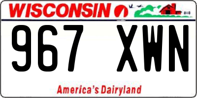 WI license plate 967XWN
