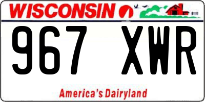 WI license plate 967XWR