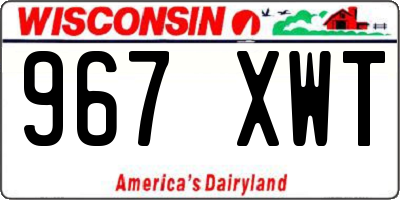 WI license plate 967XWT