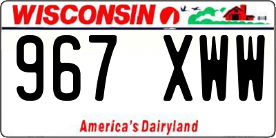 WI license plate 967XWW