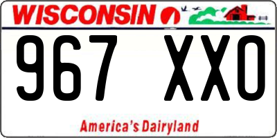 WI license plate 967XXO