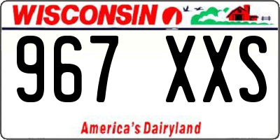WI license plate 967XXS
