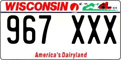 WI license plate 967XXX