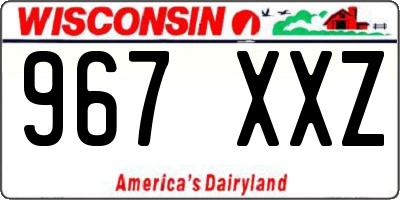 WI license plate 967XXZ