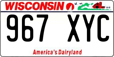 WI license plate 967XYC