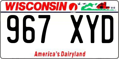 WI license plate 967XYD