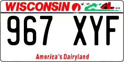 WI license plate 967XYF