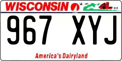 WI license plate 967XYJ