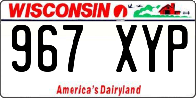 WI license plate 967XYP