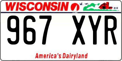 WI license plate 967XYR