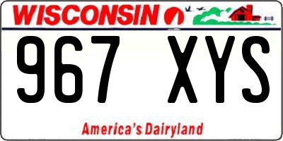 WI license plate 967XYS