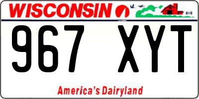 WI license plate 967XYT