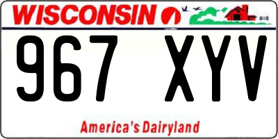 WI license plate 967XYV