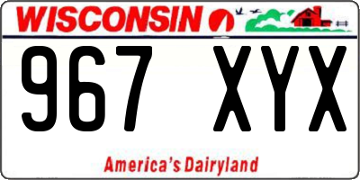 WI license plate 967XYX