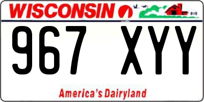 WI license plate 967XYY