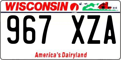 WI license plate 967XZA