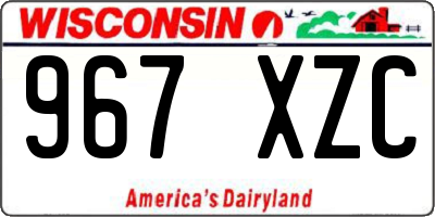 WI license plate 967XZC