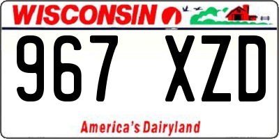 WI license plate 967XZD