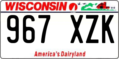 WI license plate 967XZK