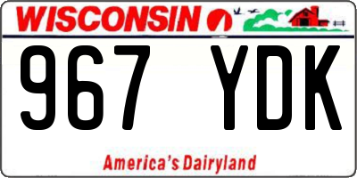 WI license plate 967YDK