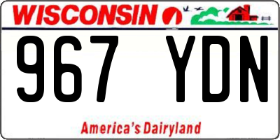 WI license plate 967YDN