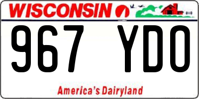 WI license plate 967YDO