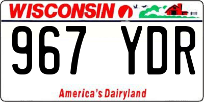 WI license plate 967YDR