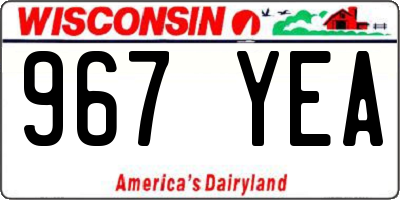 WI license plate 967YEA