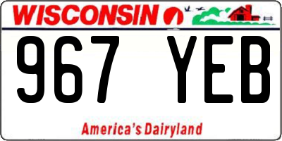 WI license plate 967YEB