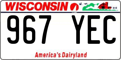 WI license plate 967YEC