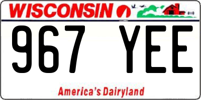 WI license plate 967YEE