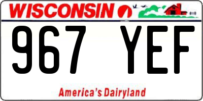 WI license plate 967YEF