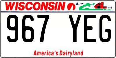 WI license plate 967YEG