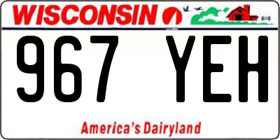 WI license plate 967YEH
