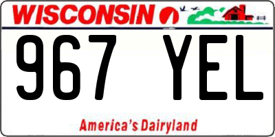 WI license plate 967YEL