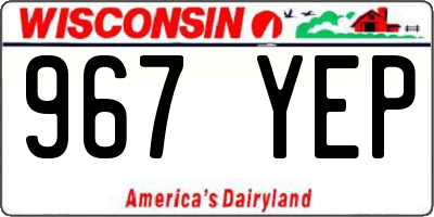 WI license plate 967YEP