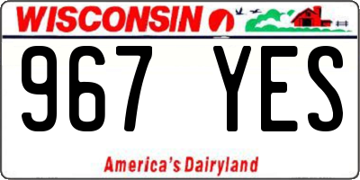 WI license plate 967YES