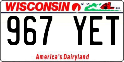 WI license plate 967YET