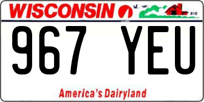 WI license plate 967YEU