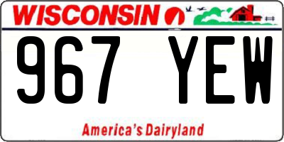 WI license plate 967YEW