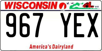 WI license plate 967YEX