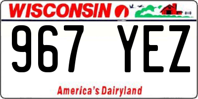 WI license plate 967YEZ