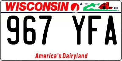 WI license plate 967YFA